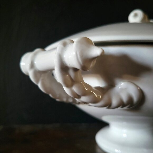 Antique Bridgwood & Son Porcelaine Opaque Oval Serving Dish With Handles, Tureen - Picture 2 of 12